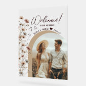 Boho Wildflowers Photo Arch Wedding Welcome Clear Acryl Bord (Hoek)