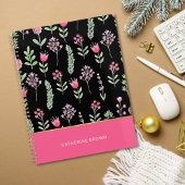 Boho Wildflowers Pink Elegant Trendy Girly Planner