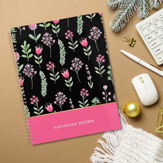 Boho Wildflowers Pink Elegant Trendy Girly  Planner