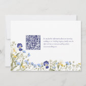 Boho Wildflowers QR Code Elegante Fotobruiloft Save The Date (Achterkant)