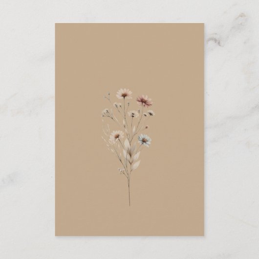 Boho Wildflowers QR Code Trouwdetails Klein Informatiekaartje (Achterkant)