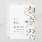 Boho Wildflowers SAVE the DATE Uitnodiging (Voorkant)