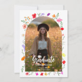 Boho wildflowers Spring Garden photos graduation Kaart (Voorkant)