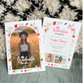 Boho wildflowers Spring Garden photos graduation Kaart