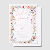 Boho Wildflowers Spring Summer Vrijgezellenfeest Vellum Uitnodigingen (Offset)