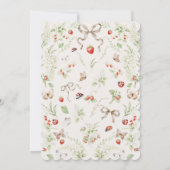 Boho Wildflowers Strawberry Baby Shower Kaart (Achterkant)