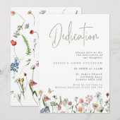 Boho Wildflowers Toewijding Kaart (Voorkant / Achterkant)