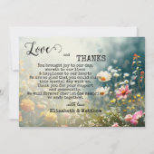 Boho Wildflowers Trouwfoto Dank u Bedankkaart (Achterkant)