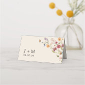 Boho Wildflowers Trouwkaart Folded Plaats Kaarten Plaatskaartje (Achterkant)
