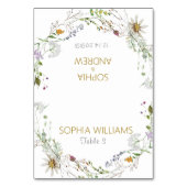 Boho Wildflowers Trouwtafelkaart Kaart (Voorkant)
