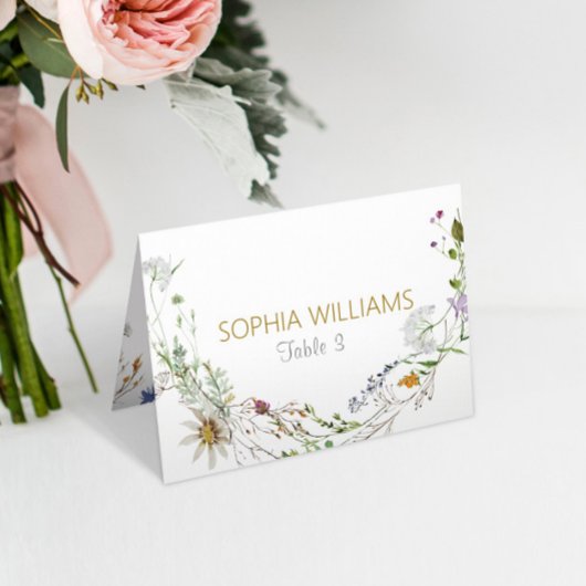 Boho Wildflowers Trouwtafelkaart Kaart