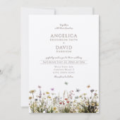 Boho Wildflowers Vlinders bruiloft Kaart (Voorkant)