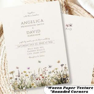 Boho Wildflowers Vlinders bruiloft Kaart