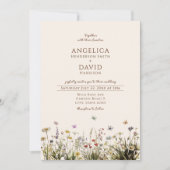 Boho Wildflowers Vlinders bruiloft Kaart (Voorkant)