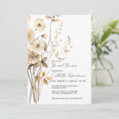 Boho Wildflowers Vrijgezellenfeest Kaart (Staand voorkant)