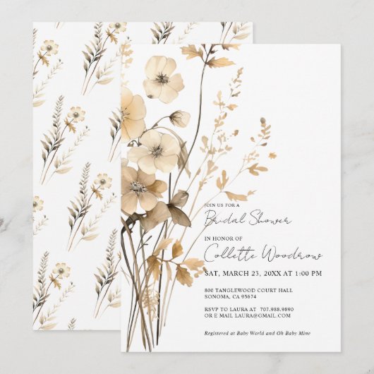 Boho Wildflowers Vrijgezellenfeest Kaart (Voorkant / Achterkant)