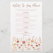 Boho Wildflowers Wat zit er in je telefoon Douche  (Voorkant)