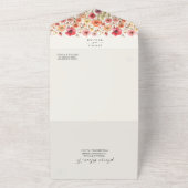 Boho Wildflowers Wedding Kleurrijke bloemen All In One Uitnodiging (Buitenkant)