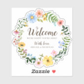 Boho Wildflowers Wedding Welkom Sticker Bag Label (Vel)