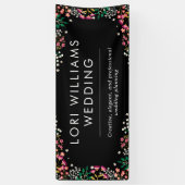 Boho Wildflowers - Zwart - Bedrijfsnaam Spandoek (Verticaal)