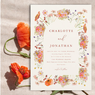 Boho Wildlower Fall Wedding Kaart