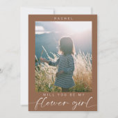 Boho Will you be my Bloemenmeisje Photo Chic Kaart (Voorkant)