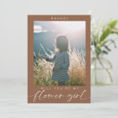 Boho Will you be my Bloemenmeisje Photo Chic Kaart (Staand voorkant)