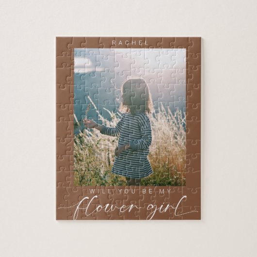 Boho Will you be my Bloemenmeisje Photo Chic Legpuzzel (Verticaal)