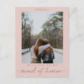Boho Will you be my Maid of Honor Photo Chic Briefkaart (Voorkant)