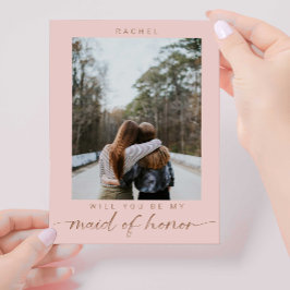 Boho Will you be my Maid of Honor Photo Chic Briefkaart