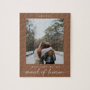 Boho Will you be my Maid of Honor Photo Chic Legpuzzel