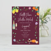 Boho Wine and Cheese Engagement Party Kaart (Staand voorkant)