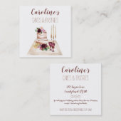 Boho Wine Baking Bakery Boutique Cupcake Pastries  Vierkante Visitekaartje (Voorkant / Achterkant)