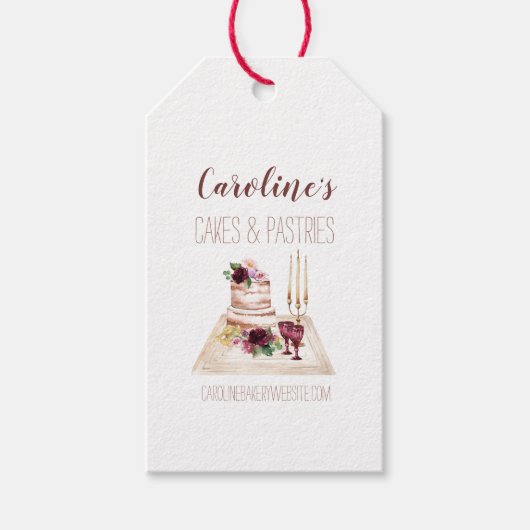 Boho Wine Baking Bakery Boutique Cupcakes Pastries Cadeaulabel (Voorkant)