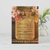 Boho Wine Thed String Lights Bachelorette Kaart (Staand voorkant)