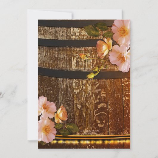 Boho Wine Thed String Lights Bachelorette Kaart (Achterkant)