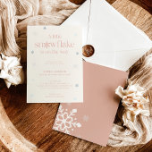 Boho Winter Baby shower | Snowflake Wonderland Inv Kaart