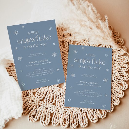 Boho Winter Baby shower | Snowflake Wonderland Inv Kaart