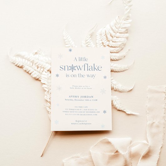 Boho Winter Baby shower | Snowflake Wonderland Kaart