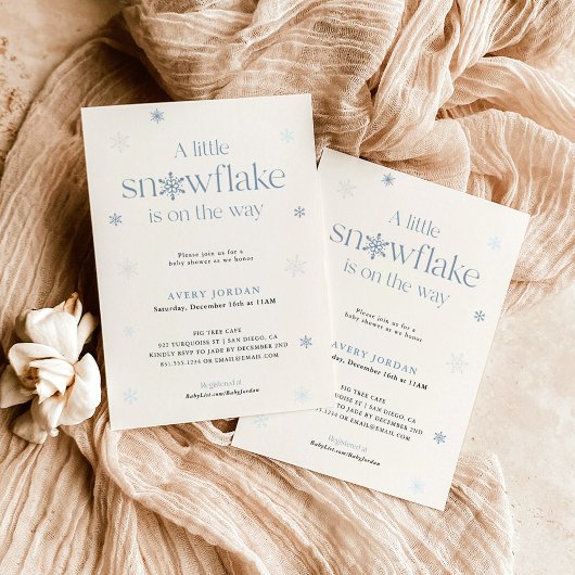 Boho Winter Baby shower | Snowflake Wonderland Kaart