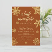 Boho Winter Baby shower Snowflake Wonderland Kaart (Staand voorkant)