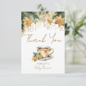 Boho winter baby shower theefeest dank u bedankkaart (Staand voorkant)