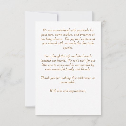 Boho winter baby shower theefeest dank u bedankkaart (Achterkant)