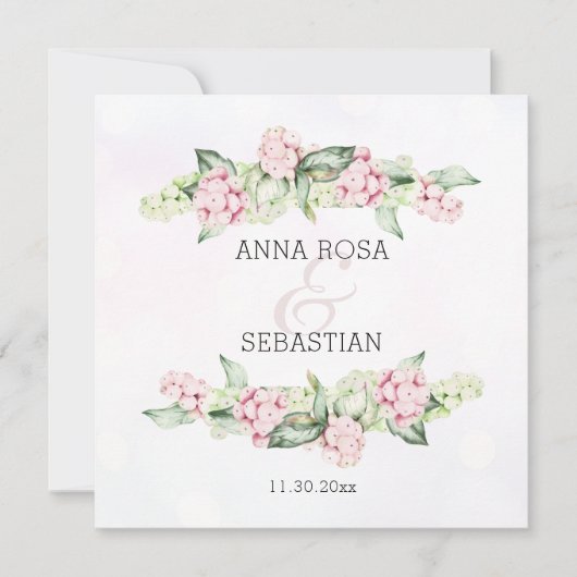 * Boho Winter Berry AR12 QR RSVP Wedding Kaart (Voorkant)