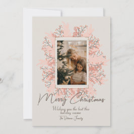 Boho winter Bessen Custom Kerst Foto Feestdagenkaart