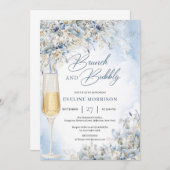 Boho winter bloemen groene brunch en bubbly kaart (Voorkant / Achterkant)