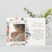 Boho Winter Bloemen Lange Bericht Kerstmis Feestdagenkaart (Staand voorkant)