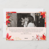 Boho Winter Bloemen Vrolijk Kerstfeest Vijf Foto Feestdagenkaart (Achterkant)