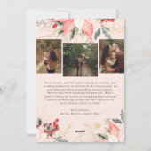 Boho Winter Bloemenboog Vrolijk Zes Foto Kerstmis Feestdagenkaart (Achterkant)