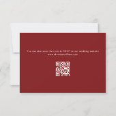 Boho Winter Bruiloft Burgundy QR Code  RSVP Kaartje (Achterkant)
